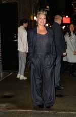 PINK Leaves Late Show with Stephen Colbert in New York 02/21/2023