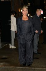 PINK Leaves Late Show with Stephen Colbert in New York 02/21/2023