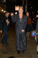 PINK Leaves Late Show with Stephen Colbert in New York 02/21/2023