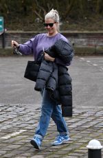 Pregnant GEMMA ATKINSON Arrives at Hits Radio Station in Manchester 02/10/2023