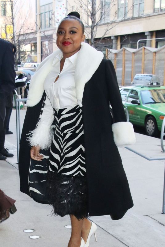 QUINTA BRUNSON Arrives at Kate Spade Fashion Show at NYFW in New York 02/10/2023