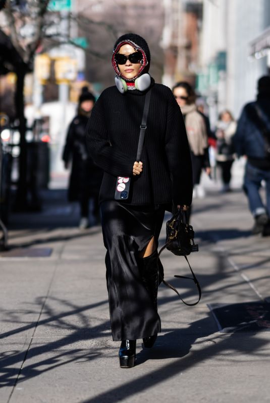 RITA ORA Arrives at Her Hotel in New York 02/02/2023