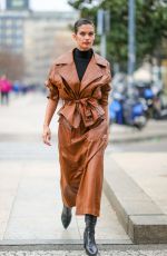 SARA SAMPAIO Arrives at Alberta Ferretti Show at Milan Fashion Week 02/22/2023
