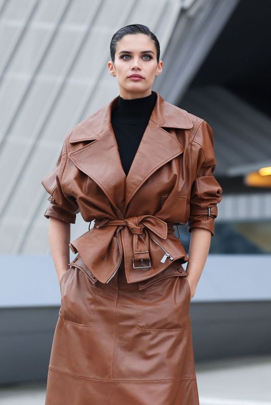 SARA SAMPAIO Arrives at Alberta Ferretti Show at Milan Fashion Week 02/22/2023