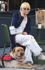 SELMA BLAIR Out with Her Service Dog Scout for Coffee and Breakfast in Los Angeles 02/01/2023