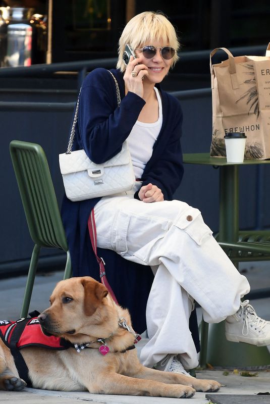 SELMA BLAIR Out with Her Service Dog Scout for Coffee and Breakfast in Los Angeles 02/01/2023