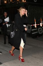 SIENNA MILLER Arrives at Opening of Caviar Kaspia at Mark Hotel in New York 02/10/2023