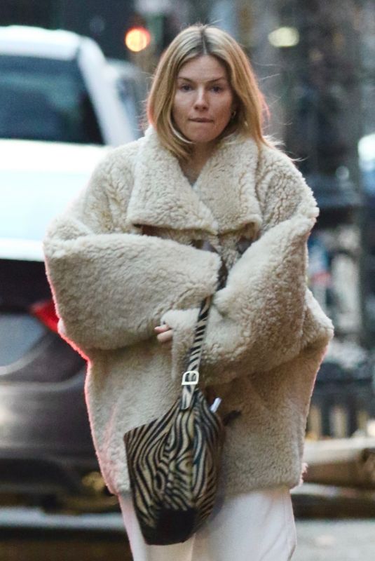 SIENNA MILLER Leaves a Nail Salon in New York 02/07/2023