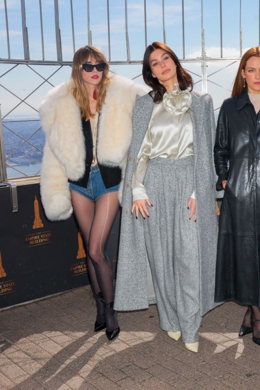 SUKI WATERHOUSE, CAMILA MORRONE and RILEY KEOUGH at Empire State Building in New York 02/27/2023