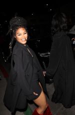 TEYANA TAYLOR Arrives at Post Grammy Party at Mr Brainwash Art Museum in Beverly Hills 02/05/2023