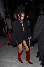 TEYANA TAYLOR Arrives at Post Grammy Party at Mr Brainwash Art Museum in Beverly Hills 02/05/2023