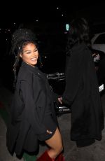 TEYANA TAYLOR Arrives at Post Grammy Party at Mr Brainwash Art Museum in Beverly Hills 02/05/2023