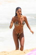 TINA KUNAKEY in Bikini at a Beach with Friends in Rio de Janeiro 02/11/2023