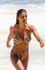 TINA KUNAKEY in Bikini at a Beach with Friends in Rio de Janeiro 02/11/2023