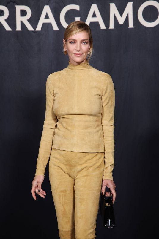 UMA THURMAN at Salvatore Ferragamo Fashion Show in Milan 02/25/2023
