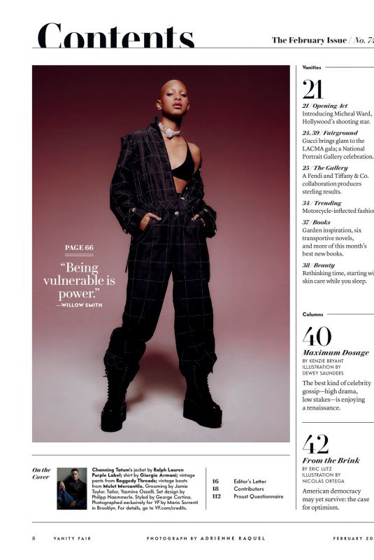 WILLOW SMITH in Wanity Fair Magazine, February 2023