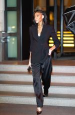 WINNIE HARLOW Heading to Roberto Cavalli Show at Milan Fashion Week 02/22/2023