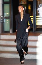 WINNIE HARLOW Heading to Roberto Cavalli Show at Milan Fashion Week 02/22/2023