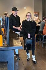 AMBYR CHIKDERS with Her New Boyfriend at Starbucks at Beverly Green Mall in Beverly Hills 03/10/2023
