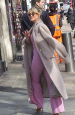 ASHLEY ROBERTS Arrives at Heart Radio in London 03/23/2023