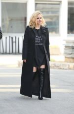 AVRIL LAVIGNE Arrives at Courreges Show at Paris Fashion Week 03/01/2023