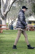 BRIGITTE NIELSEN Out with Her Dog at a Park in Los Angeles 03/02/2023