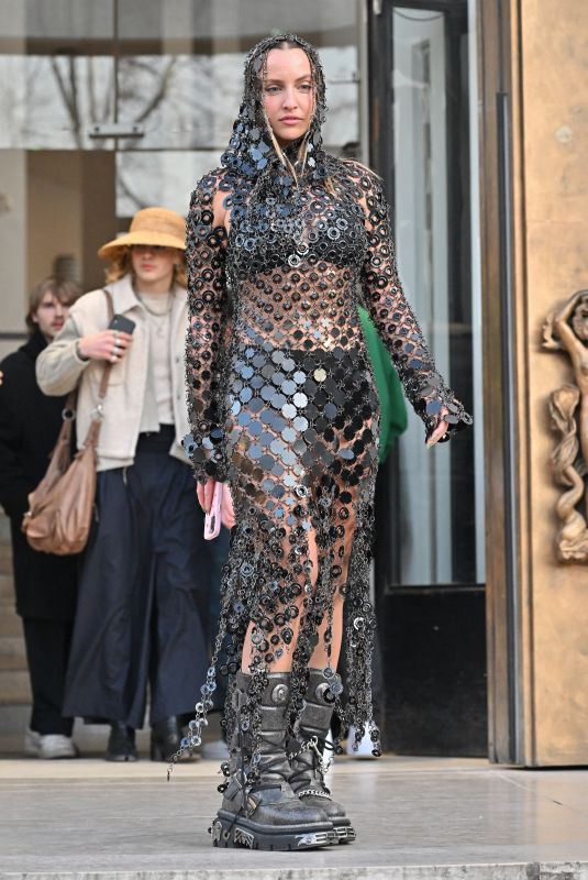 CARLA GINOLA Arrives at Paco Rabanne Fashion Show in Paris 03/01/2023