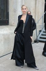 CAROLINE DAUR Arrives at Elie Saab Womenswear Fall/Winter 2023-2024 Show at Paris Fashion Week 03/04/2023
