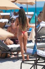 CHANTEL JEFFRIES in Bikini at a Beach in Miami 03/12/2023