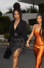 CHLOE and HALLE BAILEY Arrives at Jennifer Lopez X Revolve Collab Party in Los Angeles 03/18/2023