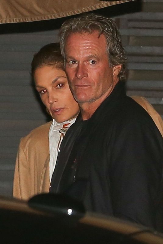 CINDY CRAWFORD and Rande Gerber Out for Dinner at Nobu Restaurant in Malibu 03/23/2023