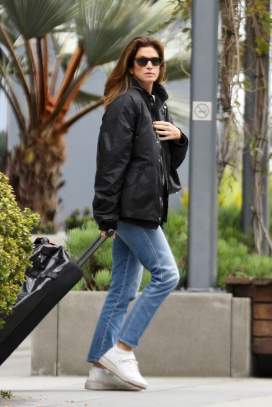 CINDY CRAWFORD Visits Her Son Presley Gerber in Los Angeles 03/22/2023