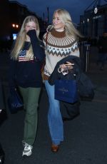 CLAUDIA SCHIFFER and CLEMENTINE POPPY DE VERDE DRUMMOND Leave Stamford Bridge in London 03/04/2023