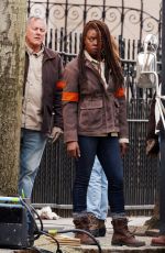 DANAI GURIRA on the Set of The Walking Dead: Summit in New Jersey 03/22/2023