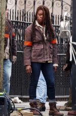 DANAI GURIRA on the Set of The Walking Dead: Summit in New Jersey 03/22/2023