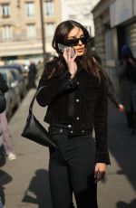 EMILY RATAJKOWSKI Arrives at Courreges Show at Paris Fashion Week 03/01/2023