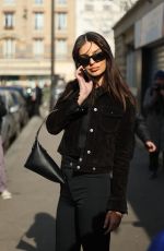 EMILY RATAJKOWSKI Arrives at Courreges Show at Paris Fashion Week 03/01/2023