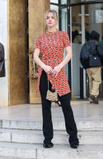 EMMA BROOKS Arrives at Paco Rabanne Fashion Show in Paris 03/01/2023