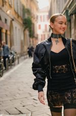EMMA BROOKS at Milan Fashion Week Photoshoot, February 2023