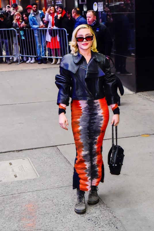 FLORENCE PUGH Arrives ag GMA Studios in New York 03/22/2023
