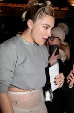 FLORENCE PUGH Leaves Valentino Dinner at Caviar Kaspia in Paris 03/05/2023