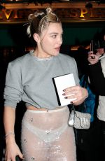 FLORENCE PUGH Leaves Valentino Dinner at Caviar Kaspia in Paris 03/05/2023
