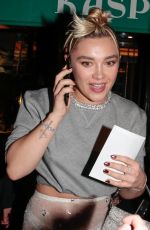 FLORENCE PUGH Leaves Valentino Dinner at Caviar Kaspia in Paris 03/05/2023