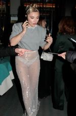 FLORENCE PUGH Leaves Valentino Dinner at Caviar Kaspia in Paris 03/05/2023