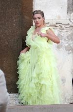 FLORENCE PUGH on the Set of a Commercial for Valentino at Villa Borghese in Rome 03/26/2023