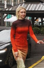 GIGI HADID Returns to Her Home in New York 02/28/2023