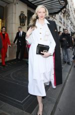 GWENDOLINE CHRISTIE Leaves Le Bristol Hotel in Paris 03/02/2023