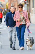 HELENA CHRISTENSEN Out with a Friend and Her Dog in New York 03/18/2023