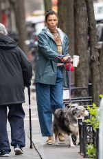 HELENA CHRISTENSEN Out with Her Dog in New York 03/24/2023