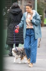 HELENA CHRISTENSEN Out with Her Dog in New York 03/24/2023